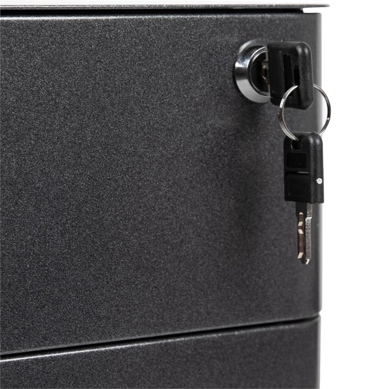 Pemberly Row 3 Drawer Smooth Modern Mobile File Cabinet in Black