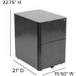Pemberly Row 3 Drawer Smooth Modern Mobile File Cabinet in Black
