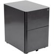 Pemberly Row 3 Drawer Smooth Modern Mobile File Cabinet in Black