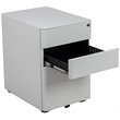 Pemberly Row 3 Drawer Smooth Modern Mobile File Cabinet in White