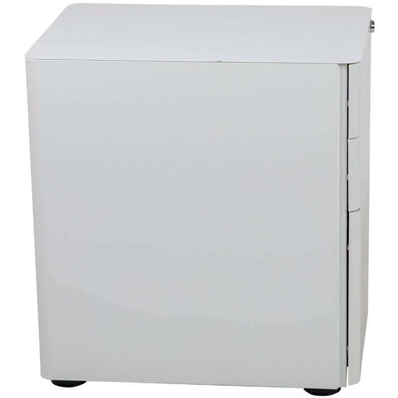 Pemberly Row 3 Drawer Smooth Modern Mobile File Cabinet in White