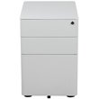 Pemberly Row 3 Drawer Smooth Modern Mobile File Cabinet in White