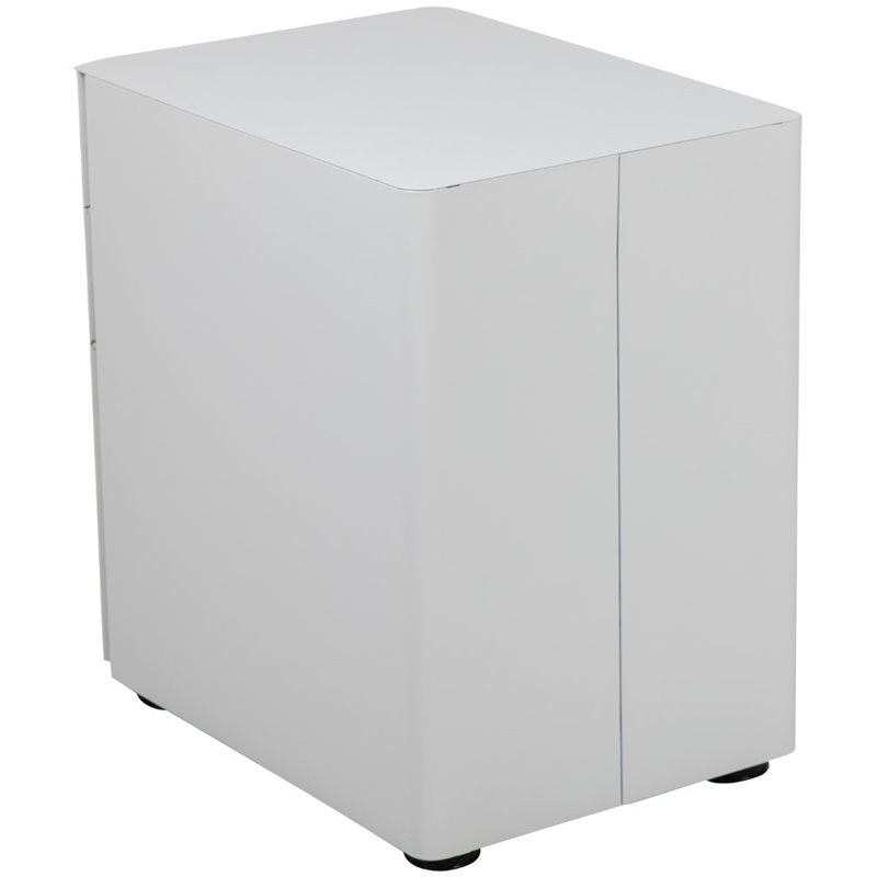 Pemberly Row 3 Drawer Smooth Modern Mobile File Cabinet in White