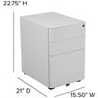 Pemberly Row 3 Drawer Smooth Modern Mobile File Cabinet in White