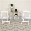 Pemberly Row Wooden Vinyl Seat Folding Chair in White (Set of 2)