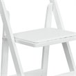 Pemberly Row Wooden Vinyl Seat Folding Chair in White (Set of 2)