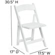 Pemberly Row Wooden Vinyl Seat Folding Chair in White (Set of 2)
