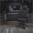 Pemberly Row LeatherSoft Gaming Chair with Recline Back/Arms in Black