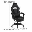 Pemberly Row LeatherSoft Gaming Chair with Recline Back/Arms in Black