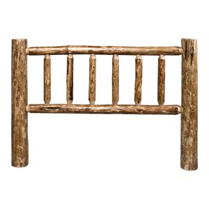 Pemberly Row Contemporary Solid Wood Eastern King Headboard in Brown