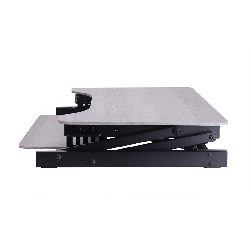 Pemberly Row Adjustable Standing Desk Converter and Anti Fatigue Mat Bundle Gray