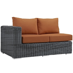 Pemberly Row Contemporary Patio Left Arm Loveseat in Canvas Tuscan