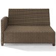 Pemberly Row Fabric Left Arm Patio Loveseat in Brown and Navy