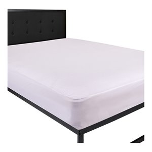 Pemberly Row Waterproof Cotton King Size Mattress Protector in White