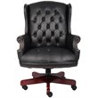 Pemberly Row Set of 6 High Back Faux Leather Tufted Executive Chair in Black