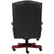 Pemberly Row Set of 6 High Back Faux Leather Tufted Executive Chair in Black