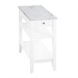 Pemberly Row Set of 2 Chairside End Table and Coffee Table in White Wood