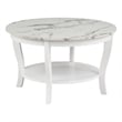 Pemberly Row Set of 2 Chairside End Table and Coffee Table in White Wood