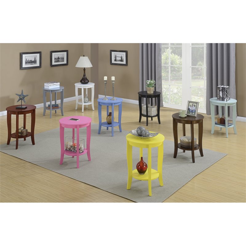 Pemberly Row Set of 2 End Table and Coffee Table in Mahogany Wood