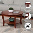 Pemberly Row Set of 2 Round End Table and Coffee Table in Mahogany Wood