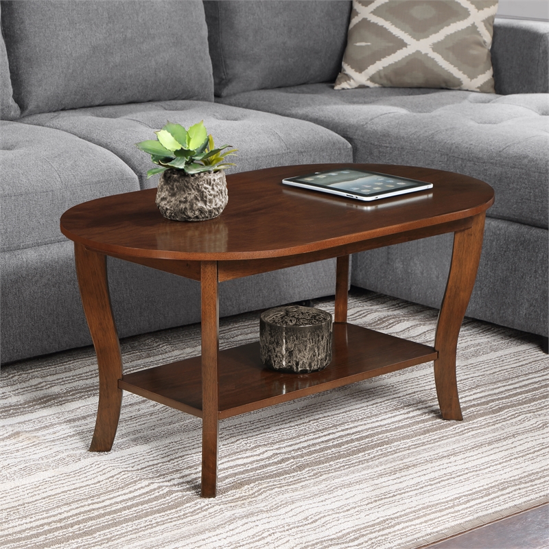 Pemberly Row Set of 2 End Table and Coffee Table in Espresso Wood