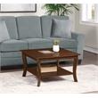 Pemberly Row Set of 2 Square End Table and Coffee Table in Espresso Wood
