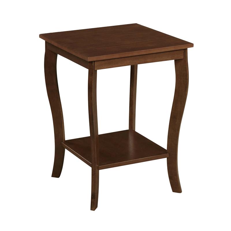 Pemberly Row Set of 2 Square End Table and Coffee Table in Espresso Wood