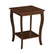 Pemberly Row Set of 2 Square End Table and Coffee Table in Espresso Wood