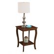 Pemberly Row Set of 2 Square End Table and Coffee Table in Espresso Wood