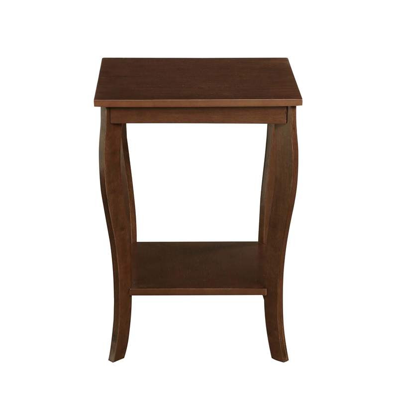 Pemberly Row Set of 2 Square End Table and Coffee Table in Espresso Wood