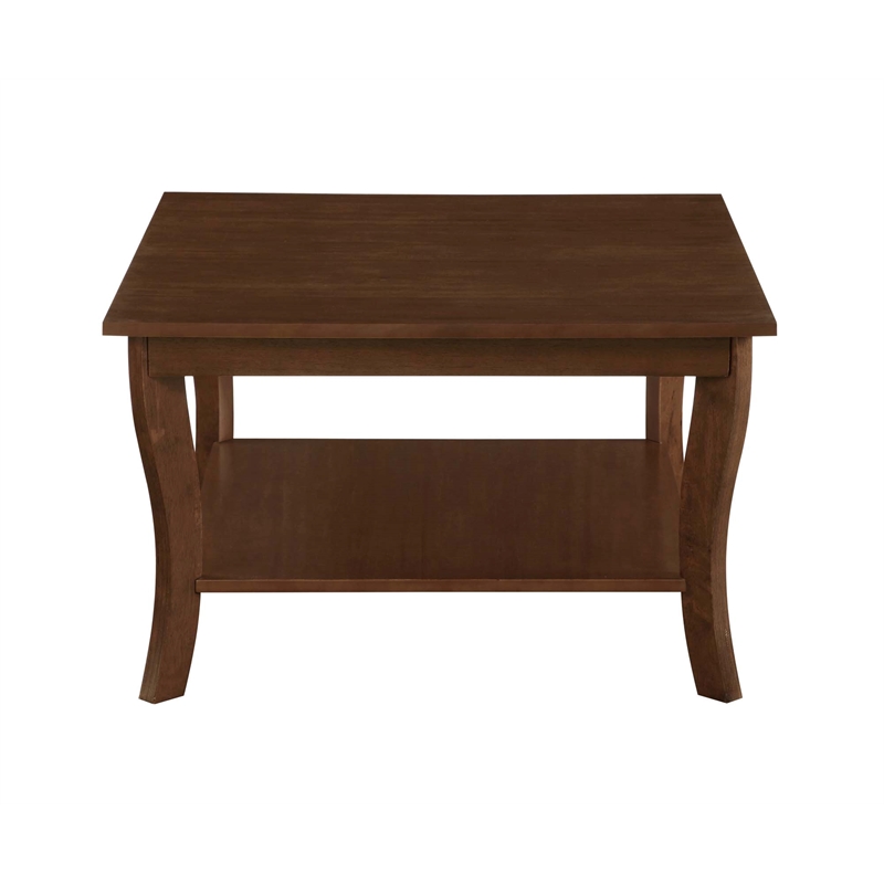 Pemberly Row Set of 2 Square End Table and Coffee Table in Espresso Wood