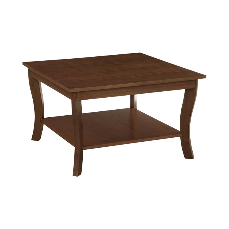 Pemberly Row Set of 3 - 2 Square End Tables and Coffee Table in Espresso Wood