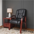 Pemberly Row Modern Mid-Back Upholstered Guest Chair in Black