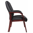 Pemberly Row Modern Mid-Back Upholstered Guest Chair in Black