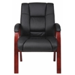 Pemberly Row Modern Mid-Back Upholstered Guest Chair in Black
