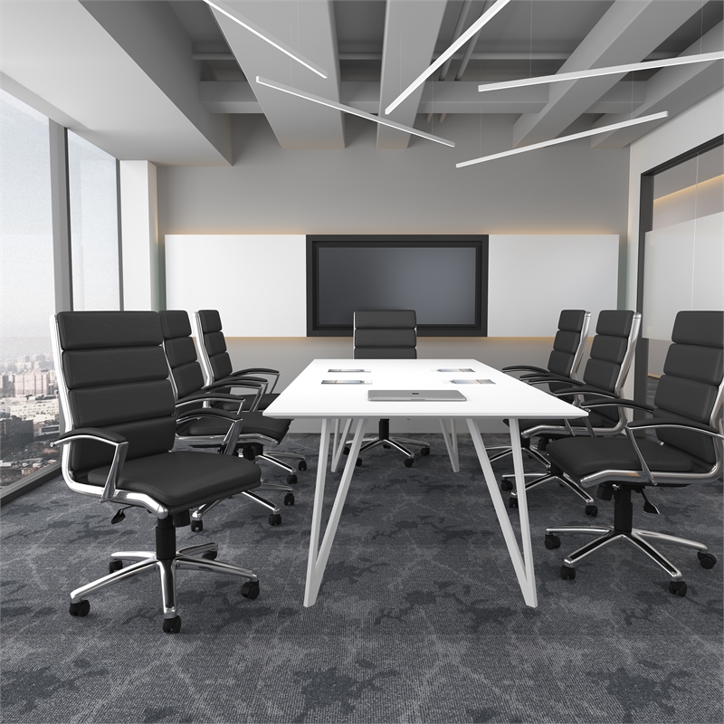 Pemberly Row Modern Upholstered Executive Chair in Black Finish