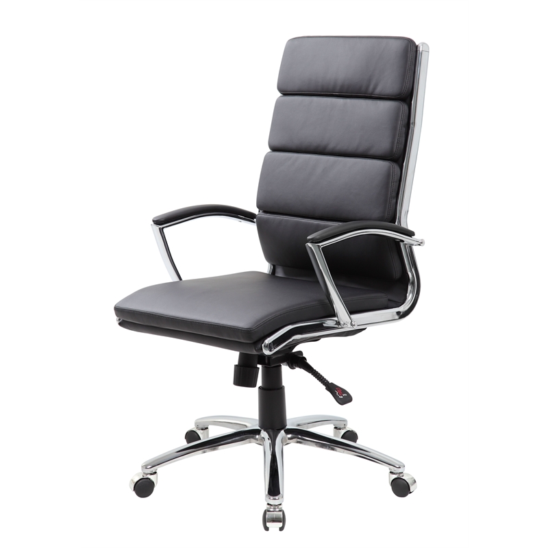 Pemberly Row Modern Upholstered Executive Chair in Black Finish