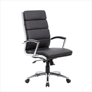 Pemberly Row Modern Upholstered Executive Chair in Black Finish