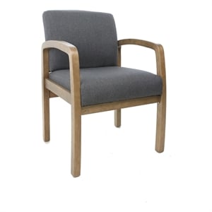 Pemberly Row Modern Upholstered Guest Chair in Slate Gray and Driftwood