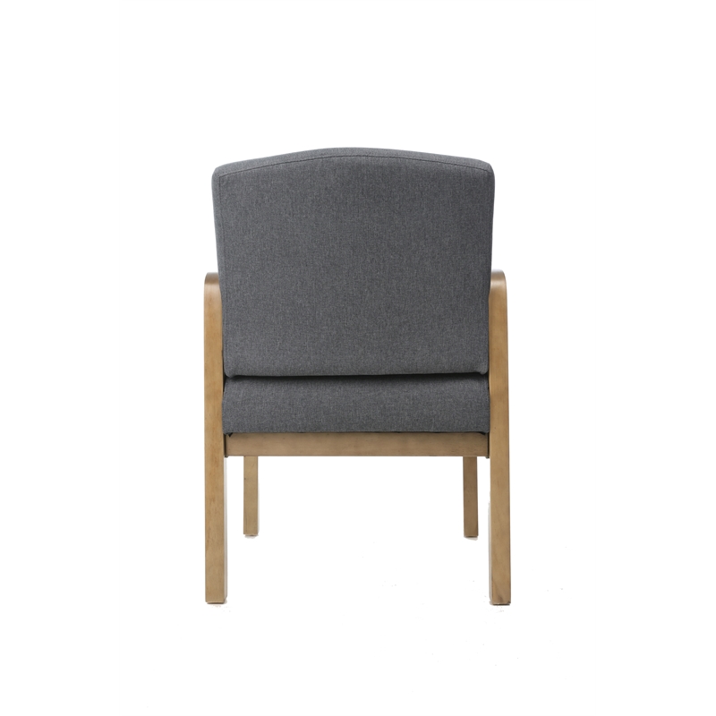 Pemberly Row Modern Upholstered Guest Chair in Slate Gray and Driftwood