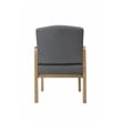 Pemberly Row Modern Upholstered Guest Chair in Slate Gray and Driftwood