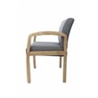 Pemberly Row Modern Upholstered Guest Chair in Slate Gray and Driftwood