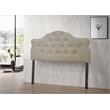 Pemberly Row Modern Fabric Arched Upholstered Panel Queen Headboard in Beige