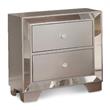 Pemberly Row 2-Drawer Modern Solid Wood Nightstand in Silver