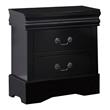 Pemberly Row Solid Wood 2-Drawers Bedroom Nightstand in Black