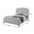 Pemberly Row Contemporary Channeled Woven Chenille Queen Wooden Bed in Beige
