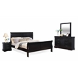 Pemberly Row Solid & Manufactured Wood King Size Sleigh Bed in Black
