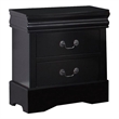 Pemberly Row Nightstand Solid and Manufactured Wood in Black