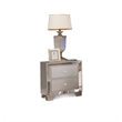 Pemberly Row Solid & Manufactured Wood Nightstand in Metallic Silver