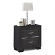 Pemberly Row Solid & Manufactured Wood Studio Nightstand in Charcoal